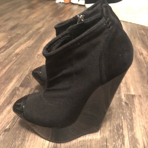 Black Giuseppe Zanotti High Platform Wedge Booties - Picture 2 of 3